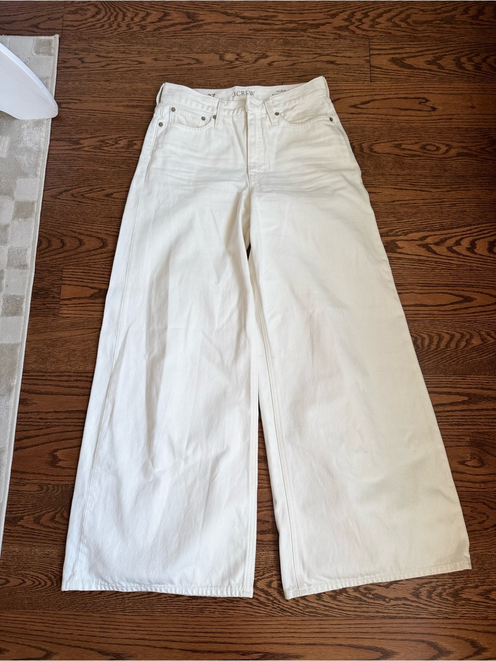 J. Crew Wide-Leg White Denim Jeans (27)